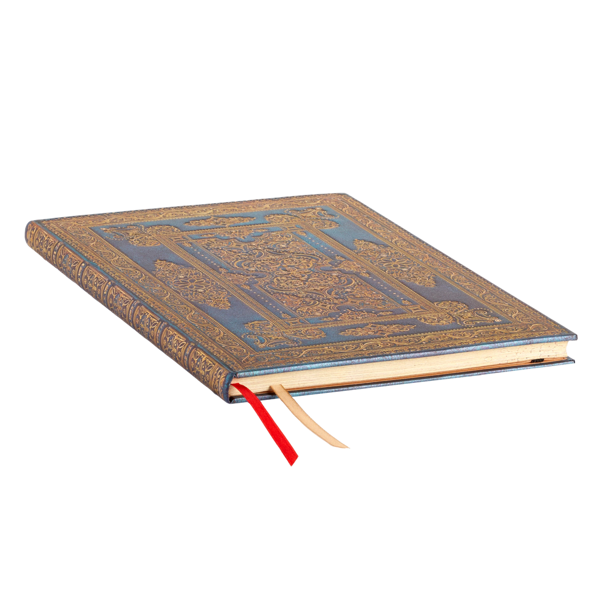 Paperblanks Blue Luxe Grande Hardback Journal – Plain, 128 Pages – page edge