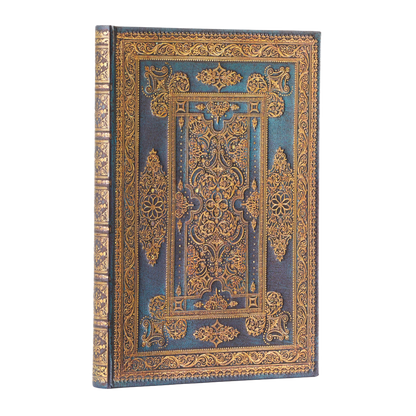 Paperblanks Blue Luxe Midi Hardback Journal – Plain, 144 Pages – angled view