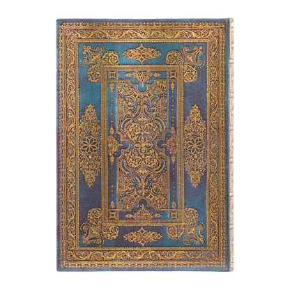 Paperblanks Blue Luxe Midi Hardback Journal – Plain, 144 Pages – back cover