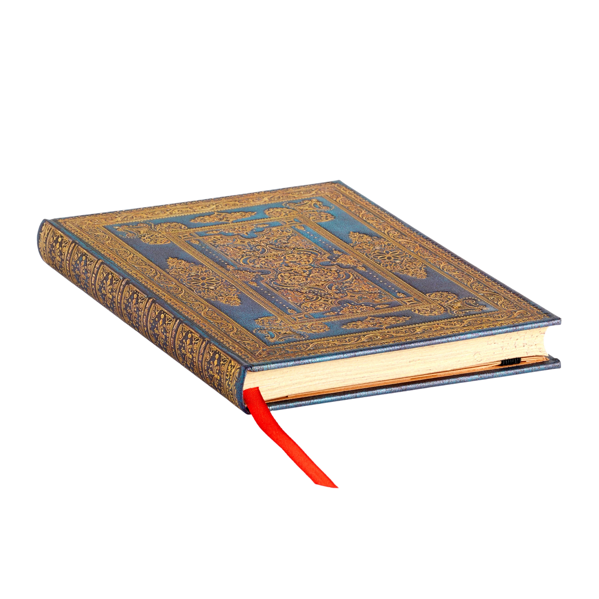 Paperblanks Blue Luxe Midi Hardback Journal – Plain, 144 Pages – page edge