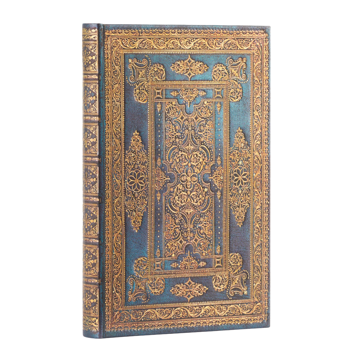 Paperblanks Blue Luxe Mini Hardback Journal – Lined, 176 Pages – angled view