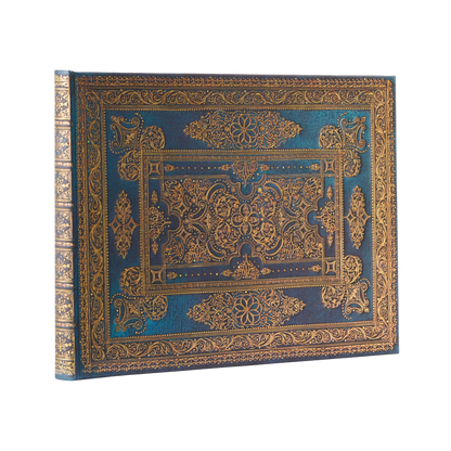 Paperblanks Blue Luxe Hardback Guest Book – Plain, 144 Pages – angled view