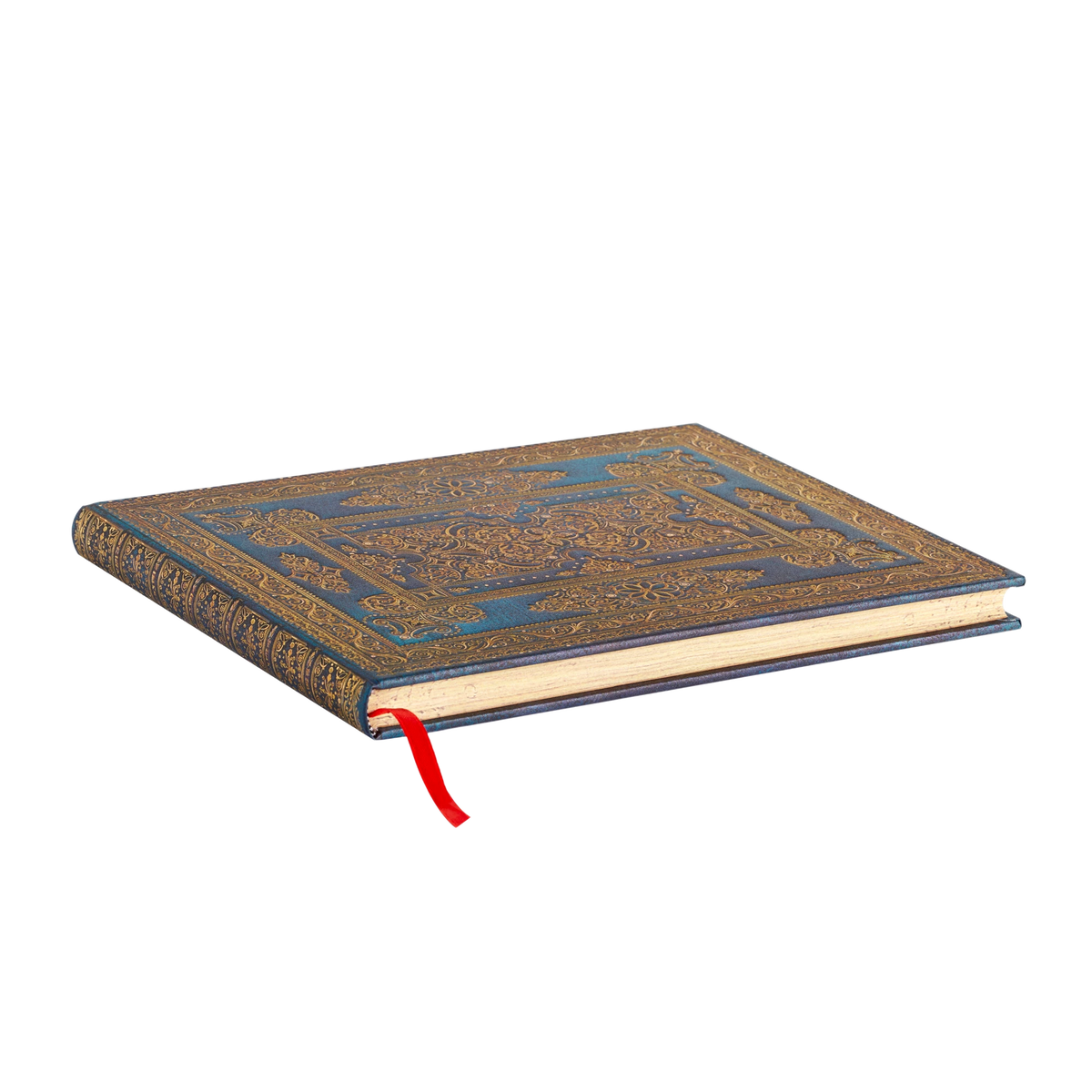 Paperblanks Blue Luxe Hardback Guest Book – Plain, 144 Pages – page edge