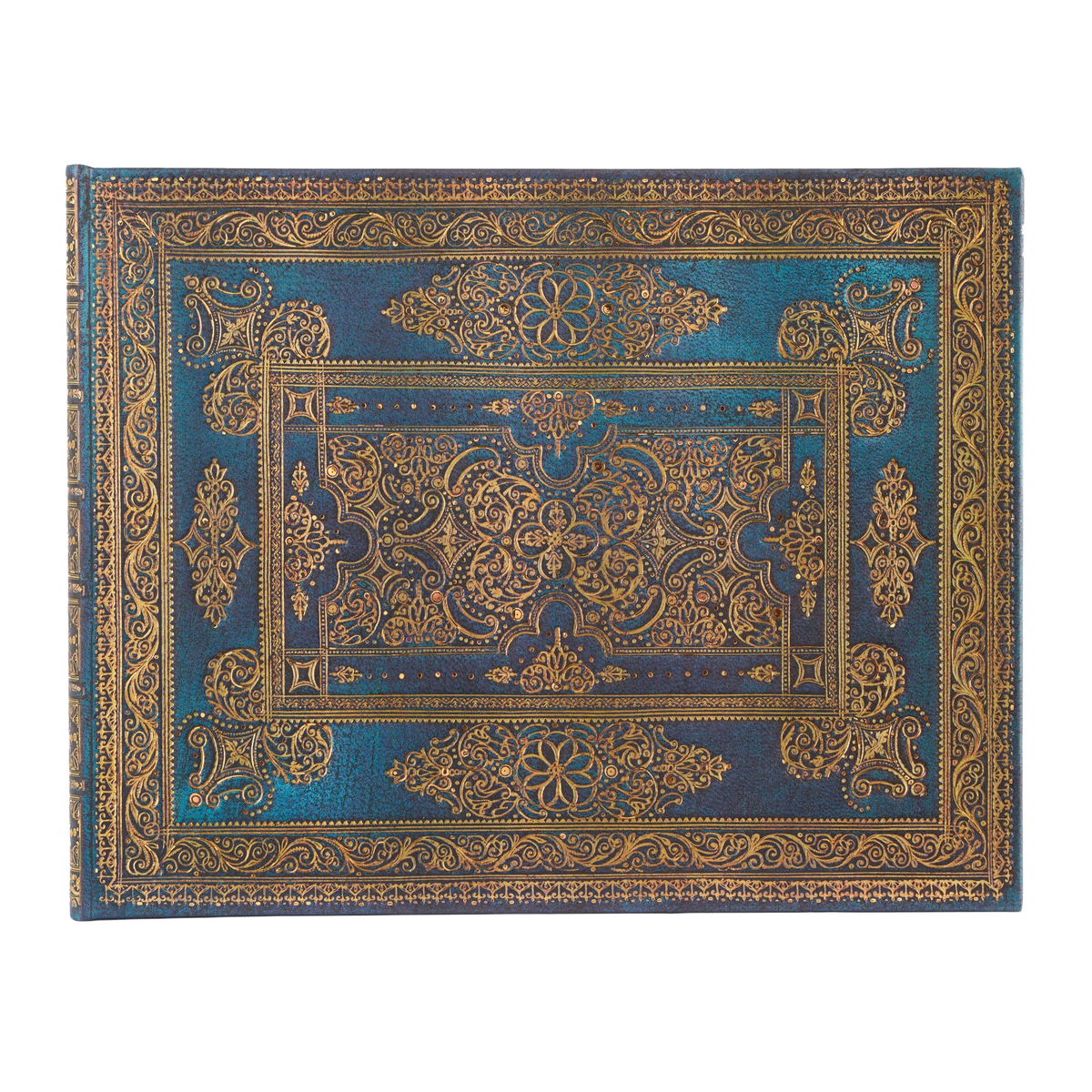 Paperblanks Blue Luxe Hardback Guest Book – Plain, 144 Pages – front cover