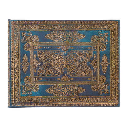 Paperblanks Blue Luxe Hardback Guest Book – Plain, 144 Pages – front cover