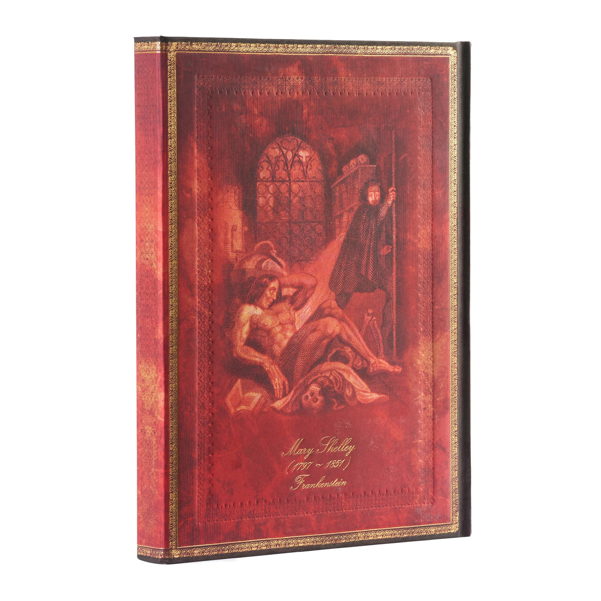 Paperblanks Mary Shelley, Frankenstein Ultra Hardback Journal – Lined, 144 Pages – angled view