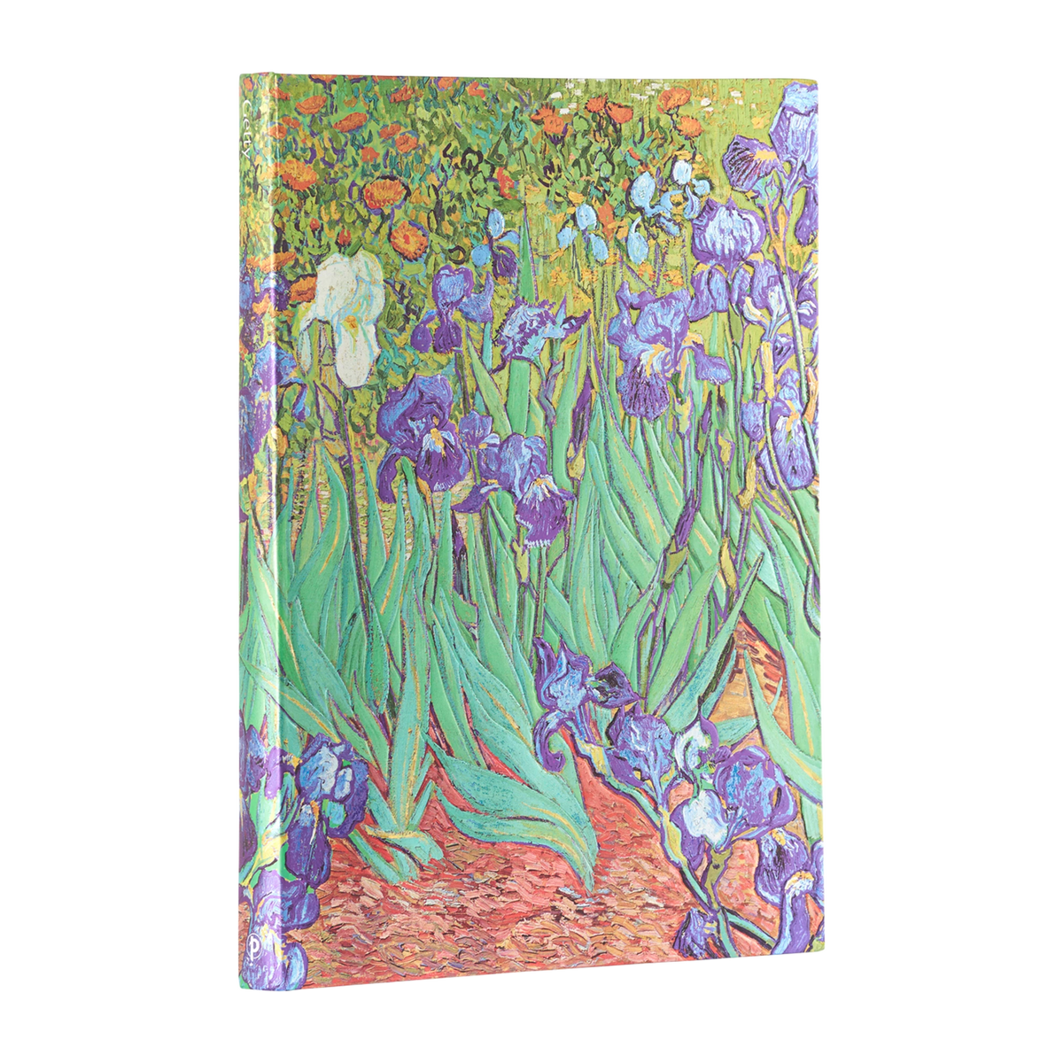 Paperblanks Van Gogh’s Irises Grande Hardback Sketchbook – 112 Pages – angled view