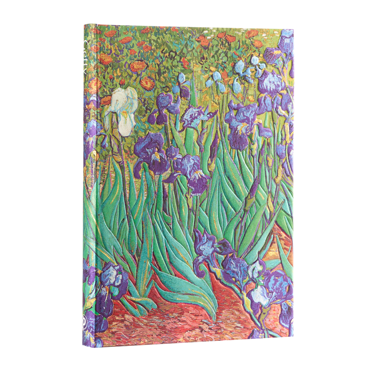 Paperblanks Van Gogh’s Irises Midi Hardback Address Book – 144 Pages – angled view