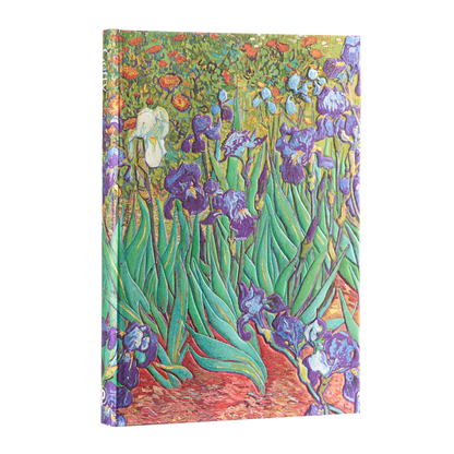 Paperblanks Van Gogh’s Irises Midi Hardback Address Book – 144 Pages – angled view