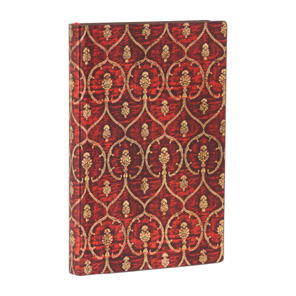 Paperblanks Red Velvet Mini Softback Flexi Journal – Lined, 208 Pages – angled view
