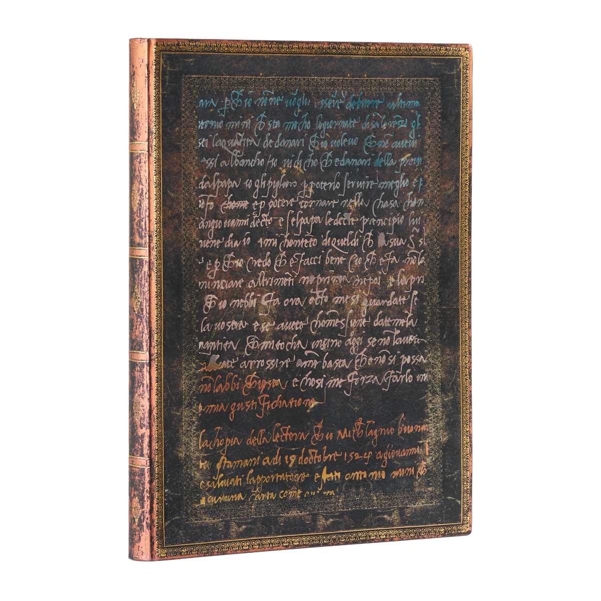 Paperblanks Michelangelo, Handwriting Ultra Softback Flexi Journal – Lined, 176 Pages – angled view