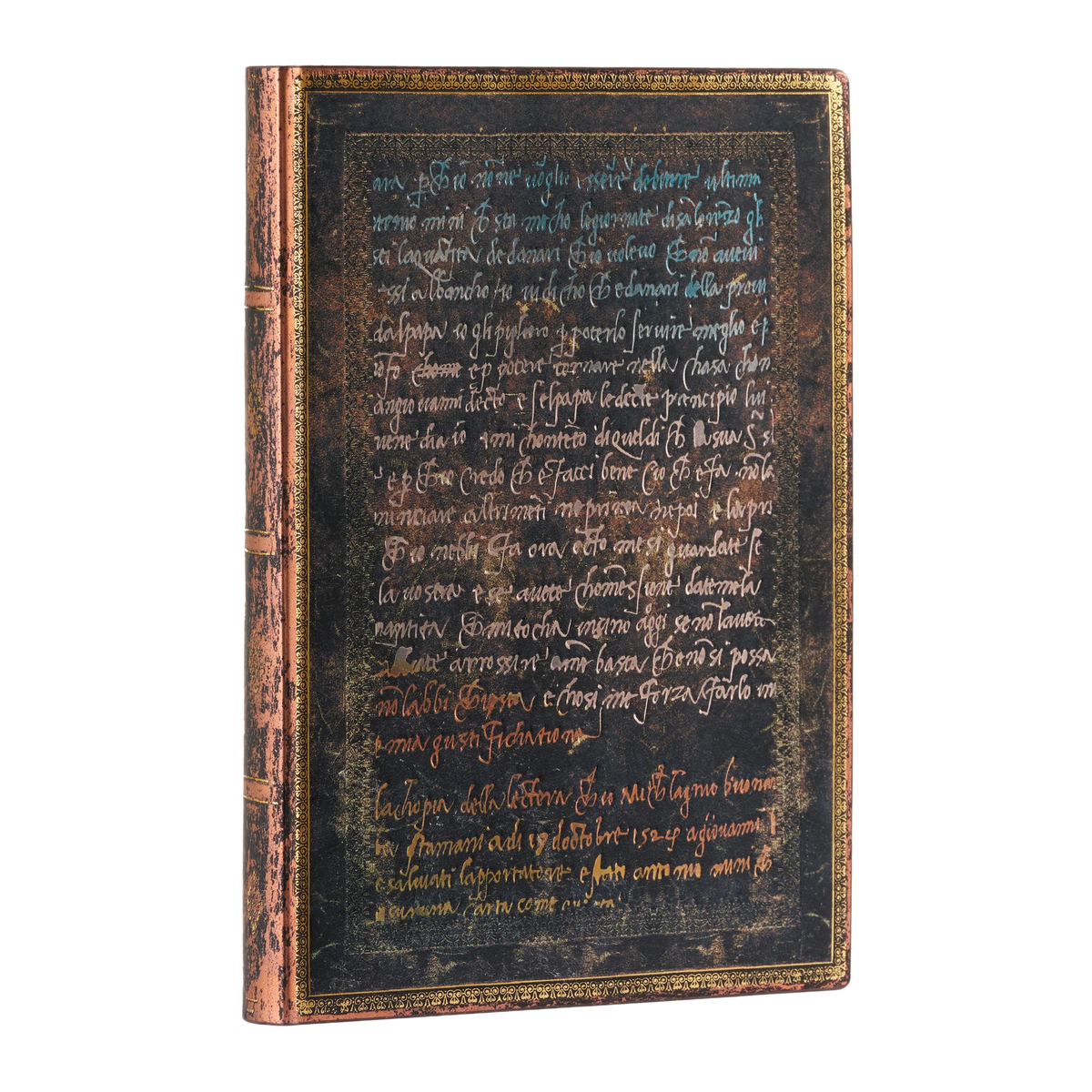 Paperblanks Michelangelo, Handwriting Midi Softback Flexi Journal – Lined, 176 Pages – angled view
