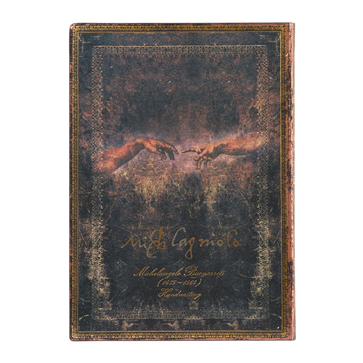 Paperblanks Michelangelo, Handwriting Midi Softback Flexi Journal – Plain, 176 Pages – back cover