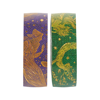 Paperblanks Olive Fairy/Violet Fairy Washi Tape – Pack of 2 – angled view