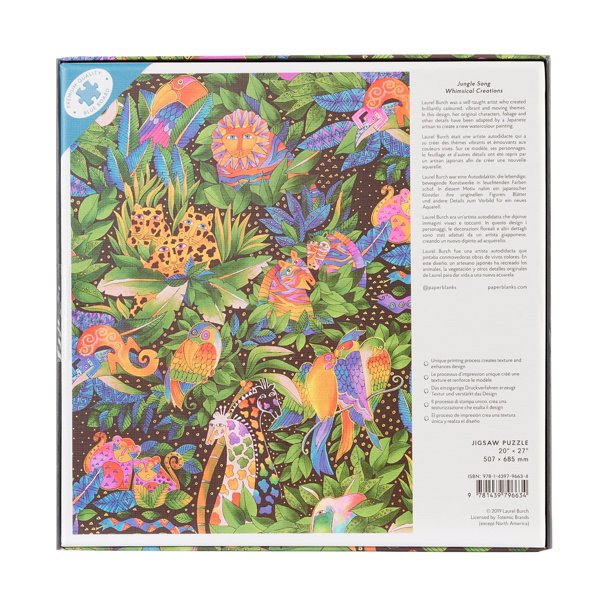 Paperblanks Jungle Song 1000-Piece Jigsaw Puzzle – back view