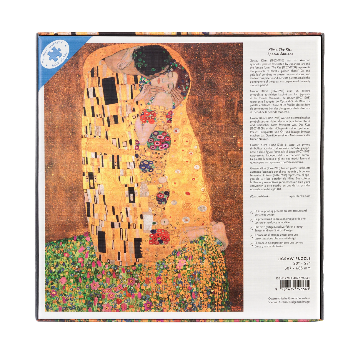 Paperblanks Klimt, The Kiss 1000-Piece Jigsaw Puzzle – back view