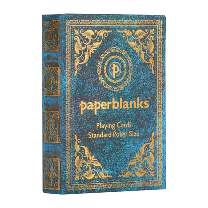 Paperblanks Azure Playing Cards – angled view