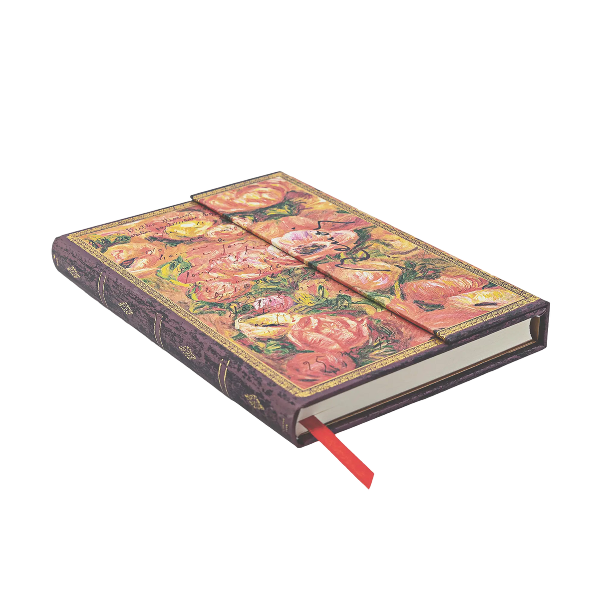 Paperblanks Renoir, Letter to Morisot (1892) Midi Hardback Journal – Plain, 144 Pages – angled view