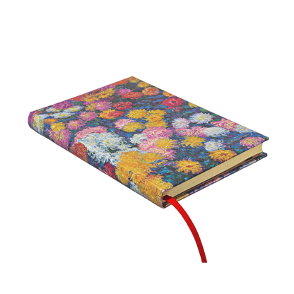 Paperblanks Monet’s Chrysanthemums Midi Hardback Journal – Lined, 144 Pages – angled view