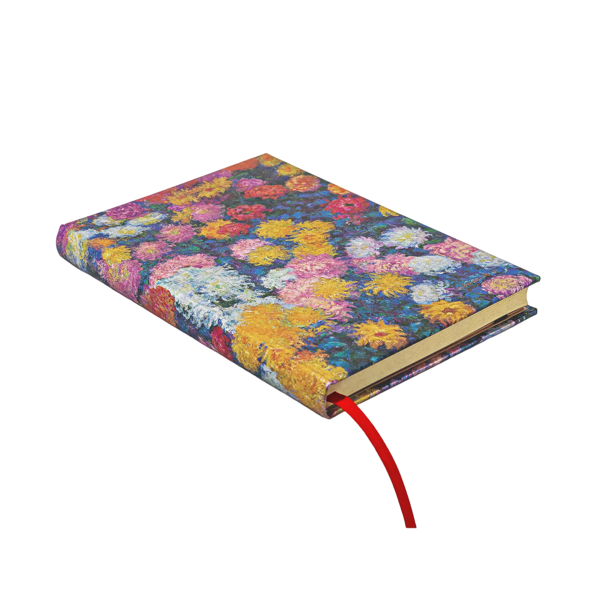 Paperblanks Monet’s Chrysanthemums Midi Hardback Journal – Plain, 144 Pages – angled view