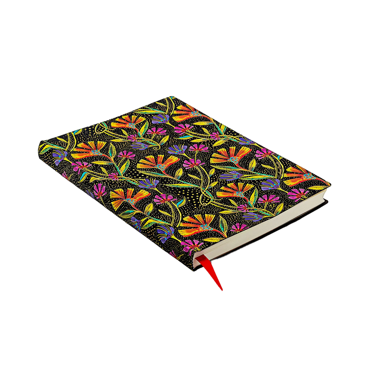 Paperblanks Wild Flowers Midi Softback Flexi Journal – Dot Grid, 176 Pages – angled view