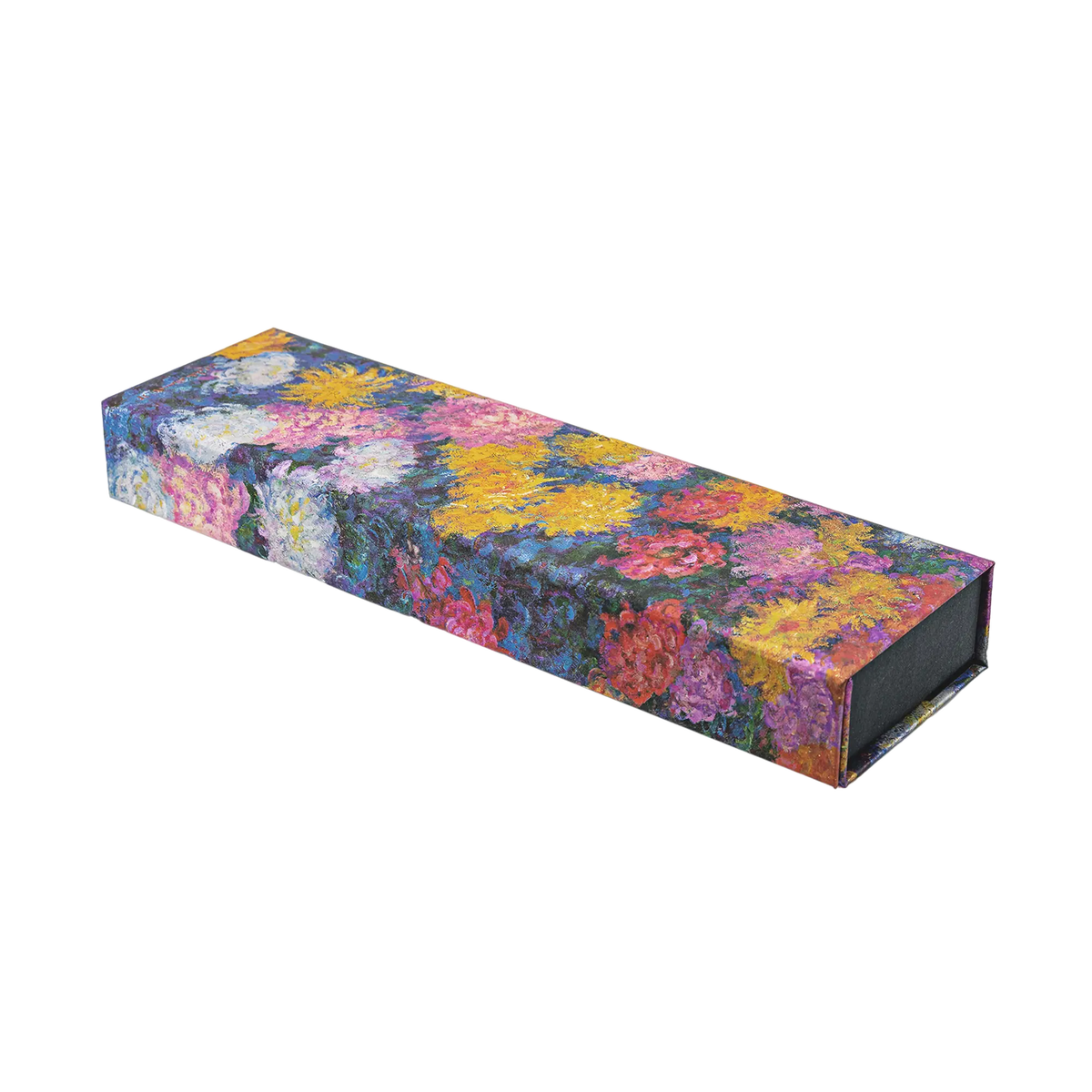 Paperblanks Monet’s Chrysanthemums Pencil Case – angled view