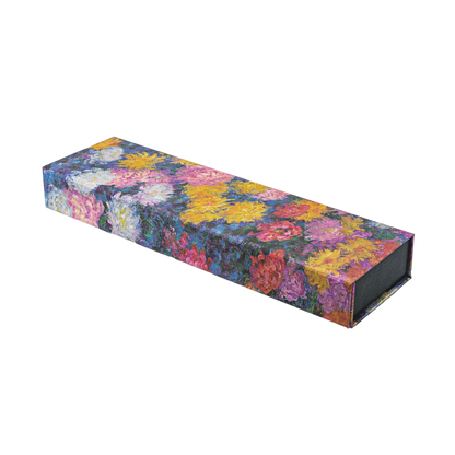 Paperblanks Monet’s Chrysanthemums Pencil Case – angled view