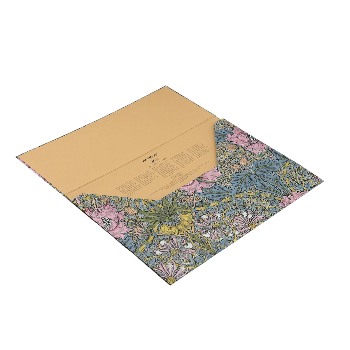 Paperblanks Morris Pink Honeysuckle Document Folder – angled view