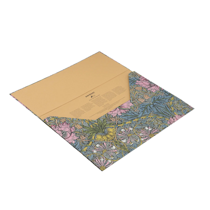 Paperblanks Morris Pink Honeysuckle Document Folder – angled view
