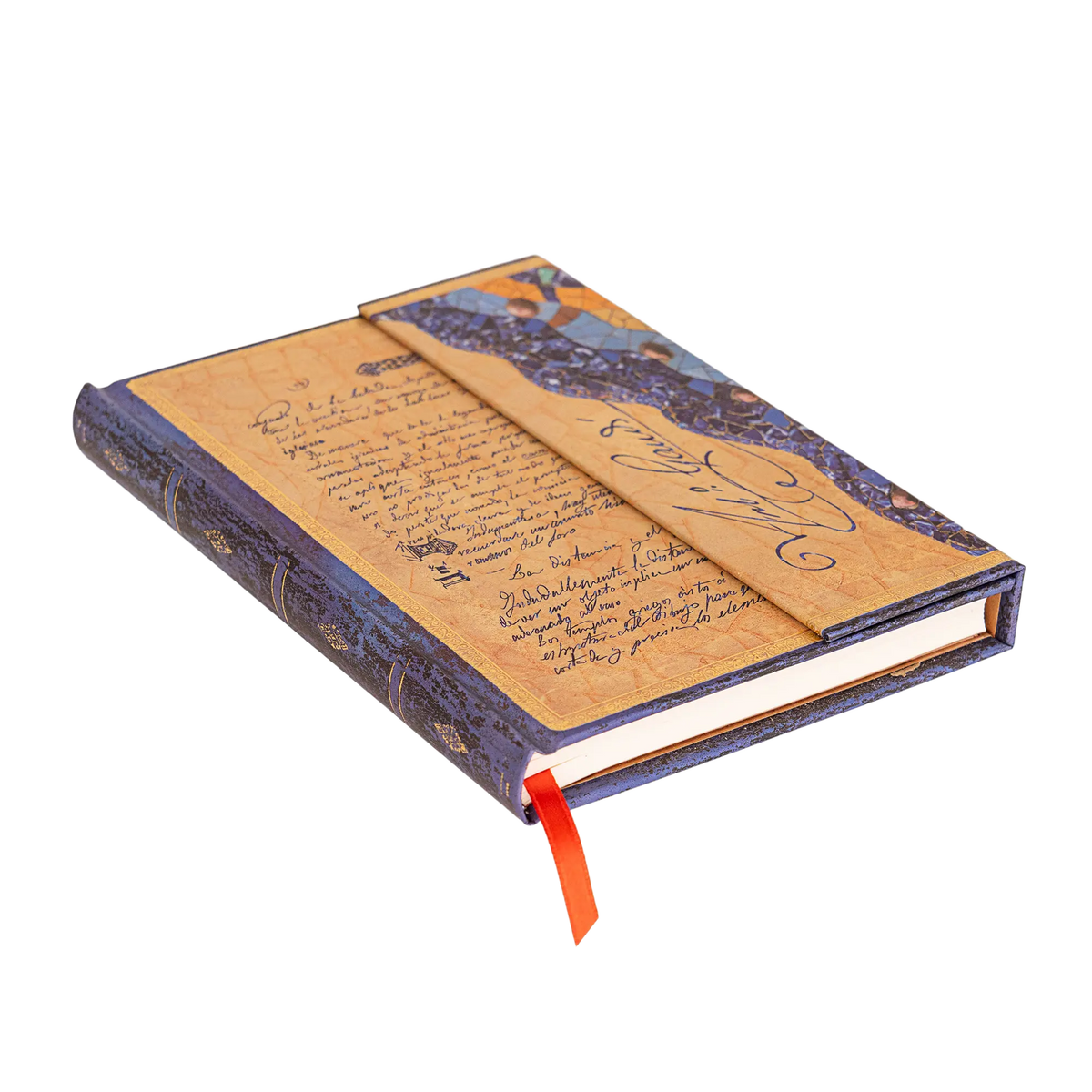 Paperblanks Gaudi, The Manuscript of Reus Midi Hardback Journal – Lined, 144 Pages – page edge