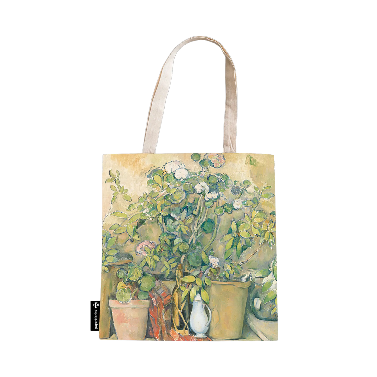 Paperblanks Cezanne’s Terracotta Pots and Flowers Cotton Tote Bag – front view