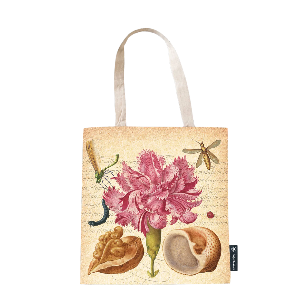 Paperblanks Pink Carnation Cotton Tote Bag – back view