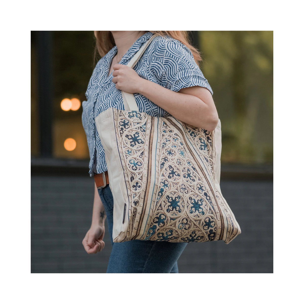 Paperblanks Vault of the Milan Cathedral Cotton Tote Bag – side view