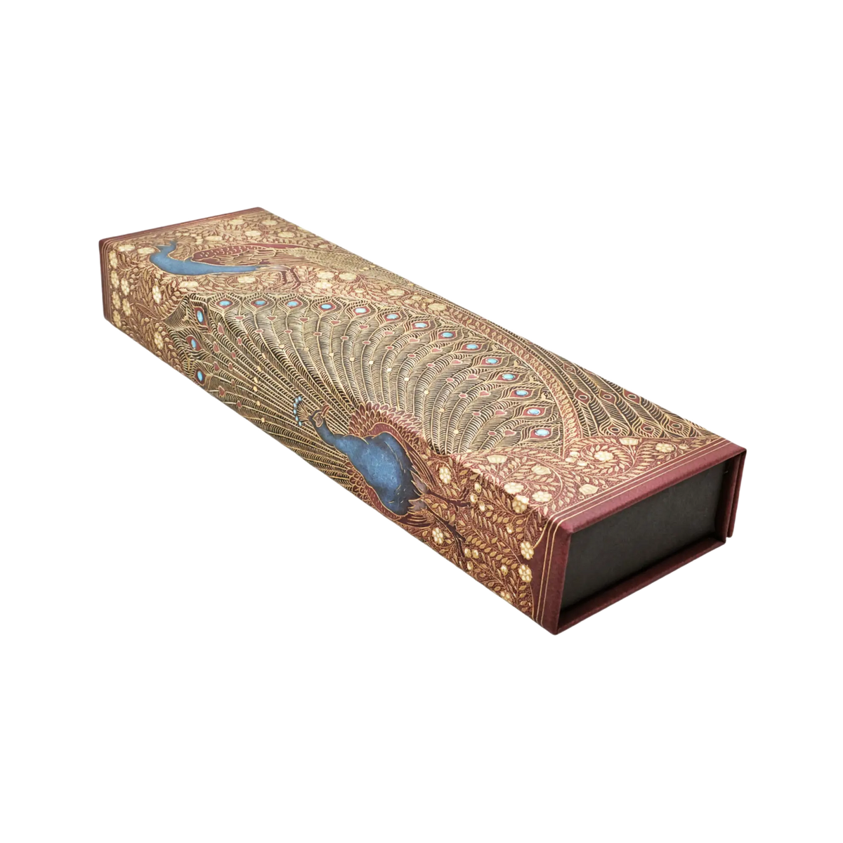 Paperblanks Hafiz’s Peacocks Pencil Case – angled view