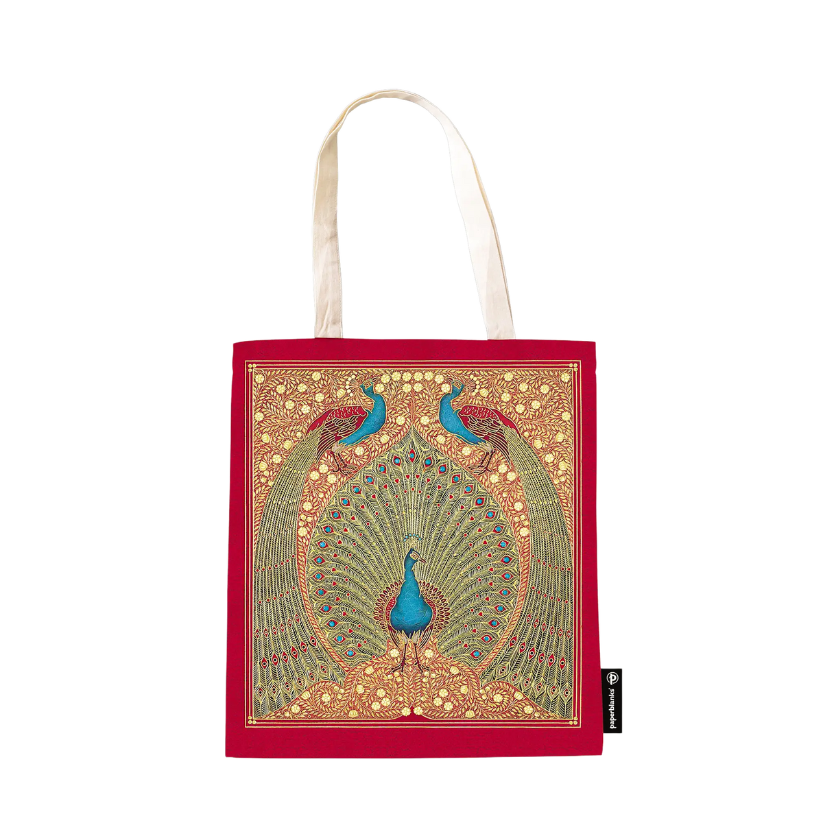 Paperblanks Hafiz’s Peacocks Cotton Tote Bag – back view