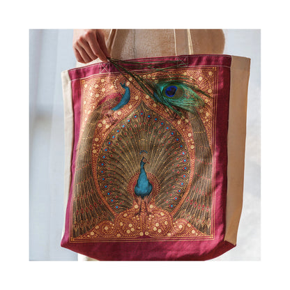 Paperblanks Hafiz’s Peacocks Cotton Tote Bag – side view