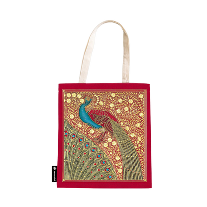 Paperblanks Hafiz’s Peacocks Cotton Tote Bag – front view