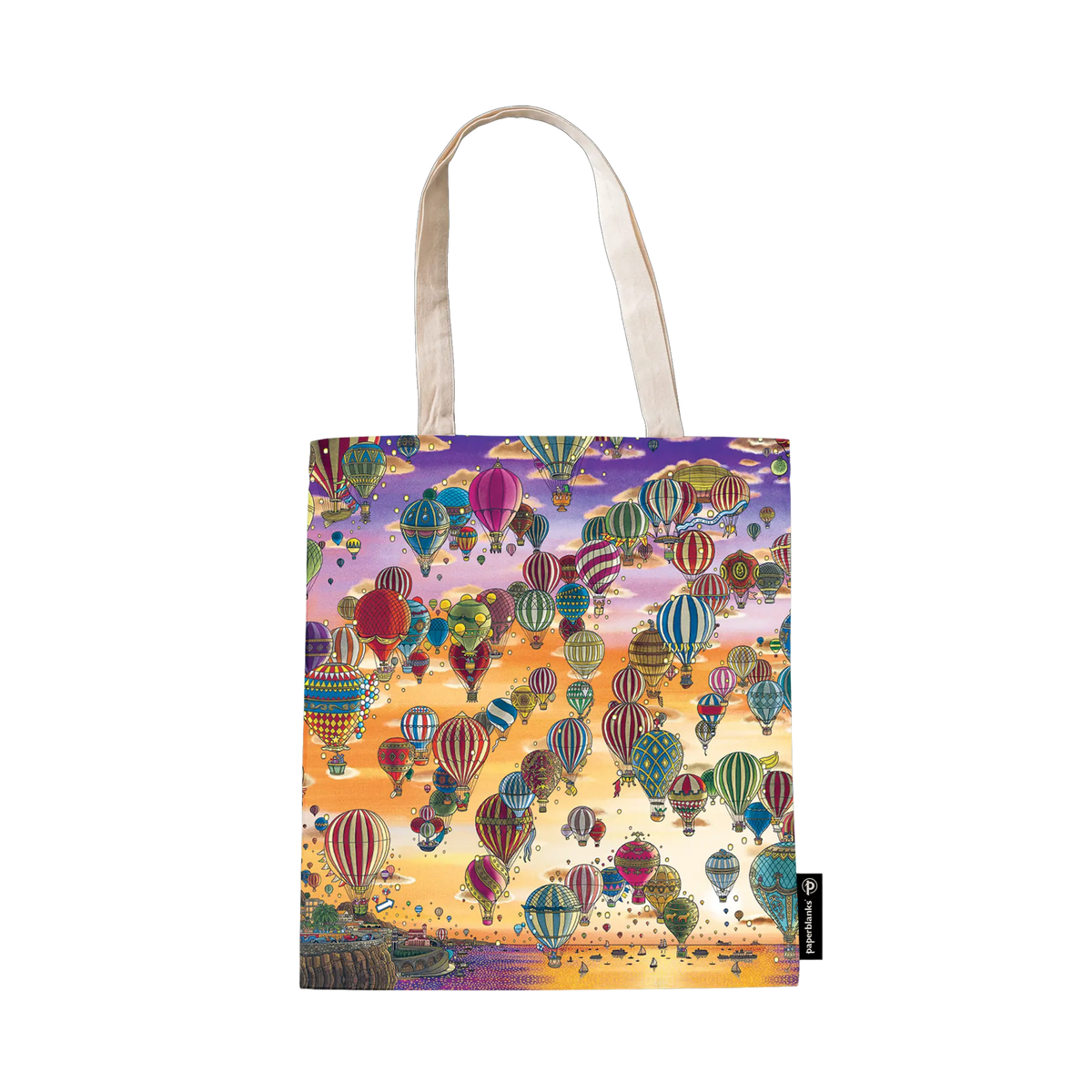 Paperblanks Balloon Festival/Sunset Ride Cotton Tote Bag – back view