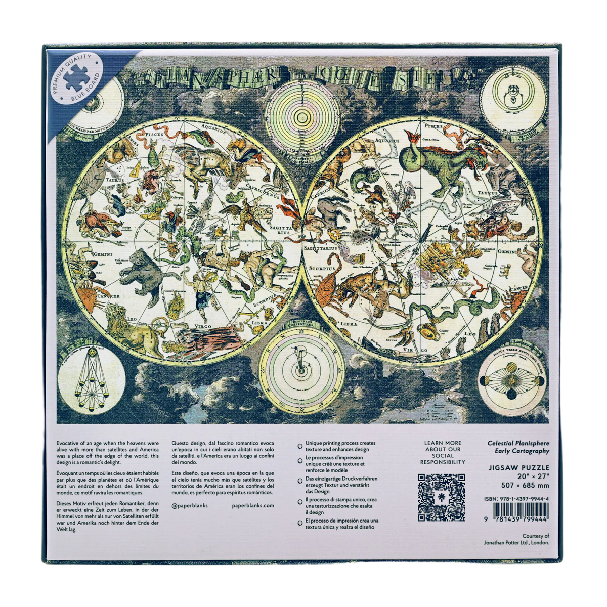 Paperblanks Celestial Planisphere 1000-Piece Jigsaw Puzzle – back view