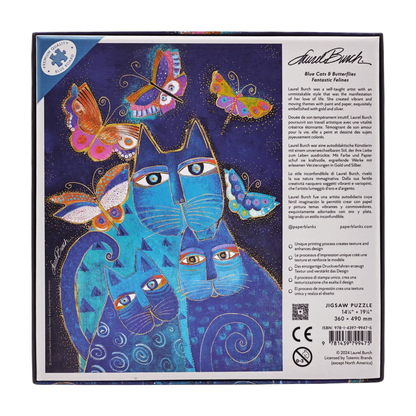 Paperblanks Blue Cats & Butterflies 500-Piece Jigsaw Puzzle – back view