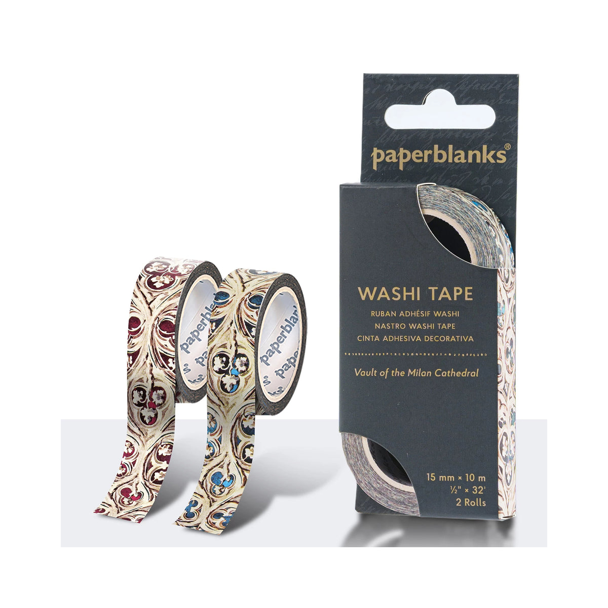 Paperblanks Vault of the Milan Cathedral Washi Tape – Pack of 2 – side view