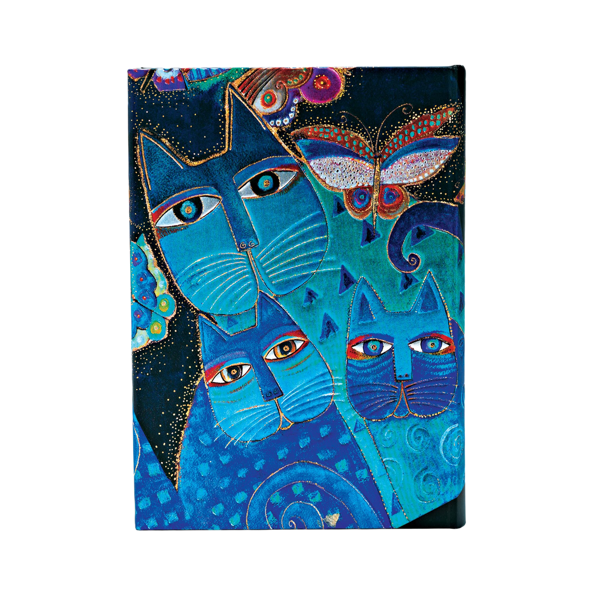 Paperblanks Blue Cats & Butterflies Midi Hardback Journal – Lined, 160 Pages – back cover