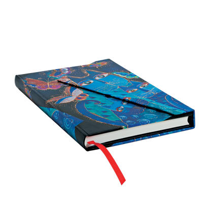 Paperblanks Blue Cats & Butterflies Midi Hardback Journal – Lined, 160 Pages – page edge