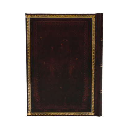 Paperblanks Black Moroccan Midi Hardback Journal with Wrap Closure – Lined, 144 Pages – back cover