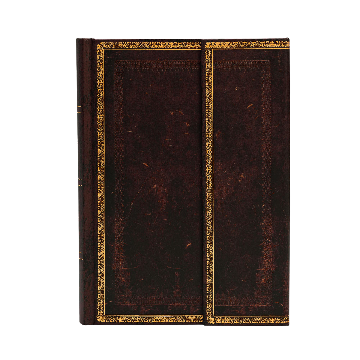 Paperblanks Black Moroccan Midi Hardback Journal with Wrap Closure – Lined, 144 Pages – front cover