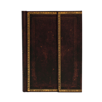 Paperblanks Black Moroccan Midi Hardback Journal with Wrap Closure – Lined, 144 Pages – front cover