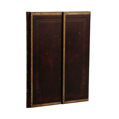 Paperblanks Black Moroccan Grande Hardback Journal – Plain, 128 Pages – angled view