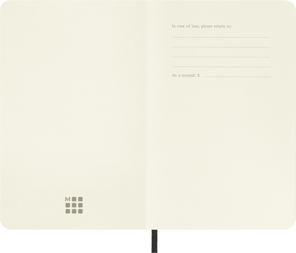 Moleskine Classic Notebook – Pocket, Plain, Soft Cover, Black
