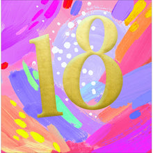 18th Colourwash Gold 18th Birthday Card