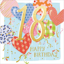 Patterned Balloons Gold Foil 18th Birthday Card